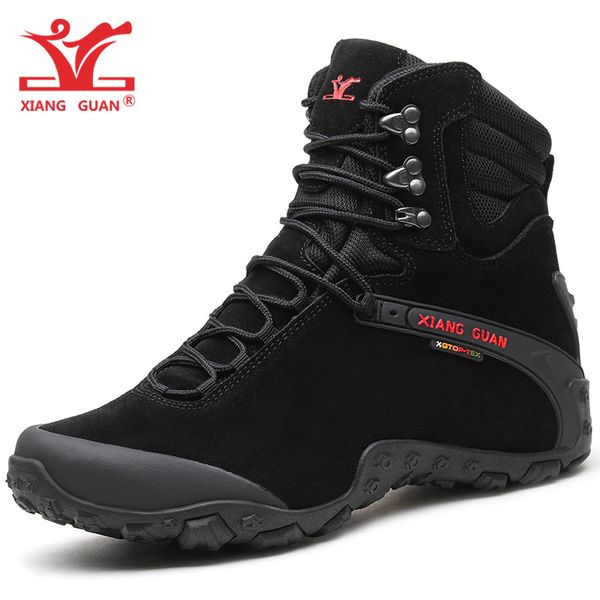 

xiang guan men hiking boots cow leather women trekking shoes black waterproof sports climbing outdoor hunting walking sneakers 8