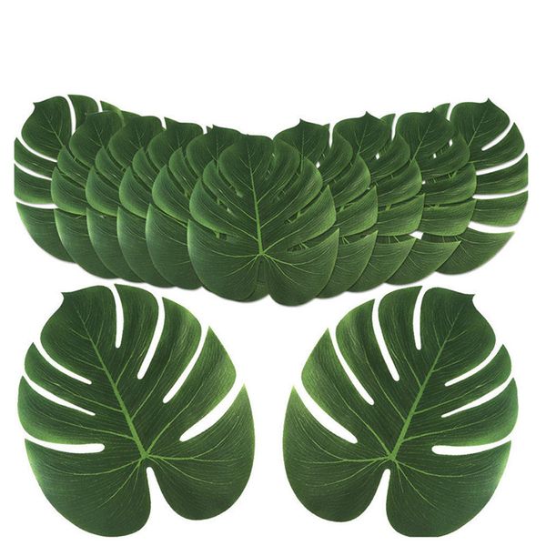 

eco-friendly 24pcs 35x29cm 20x18cm искусственные тропических пальмовых листьев моделирование листьев гавайских партии джунглей пляж тематиче
