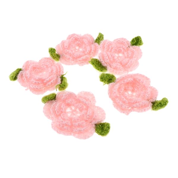 

5шт ручной работы из хлопковых крючком цветов аппликация швейные аксессуары, Black