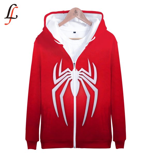 

spider 3d print k zipper up hoodies sweatshirts sweatshirt harajuku casual pullover streetwear moletom 2019, Black