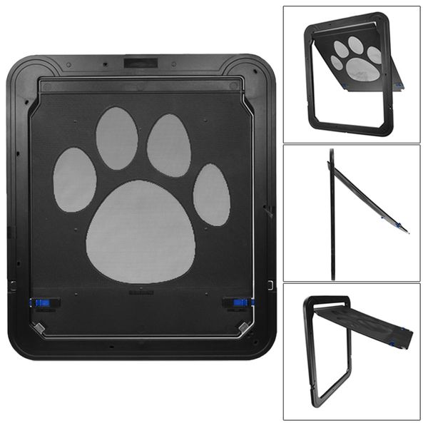 

utility 37x42cm pet screen door dog footprint pattern pet cat door window screen doggie flap safe supplies
