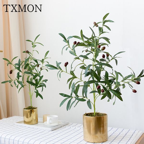 

nordic simulation plant indoor tropical artificial cloth green olive tree pots ins fake potted deskoffice decoration bonsai