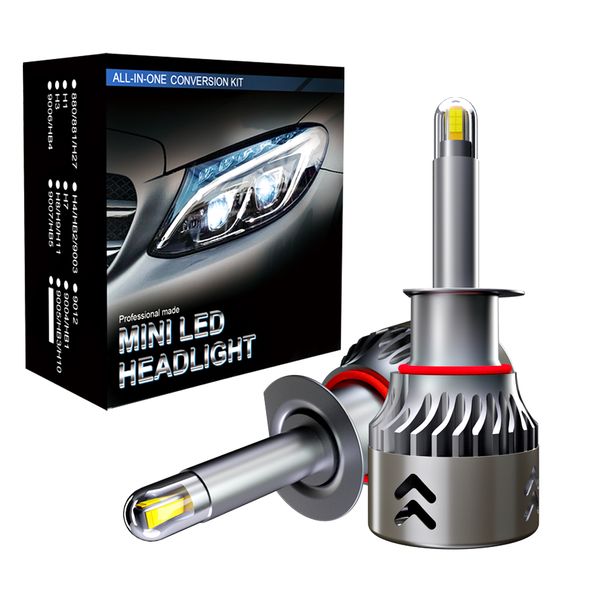 

9005 hb3 led bulbs h7 h1 h11 9006 hb4 led car headlight 6000k super white 8 sides csp chip 360 light emitting