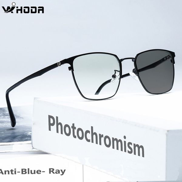 

ultral-light pchromism anti-blue ray goggles, square cr39 fliter radiation optical glasses frames & uv400 sunglasses, White;black
