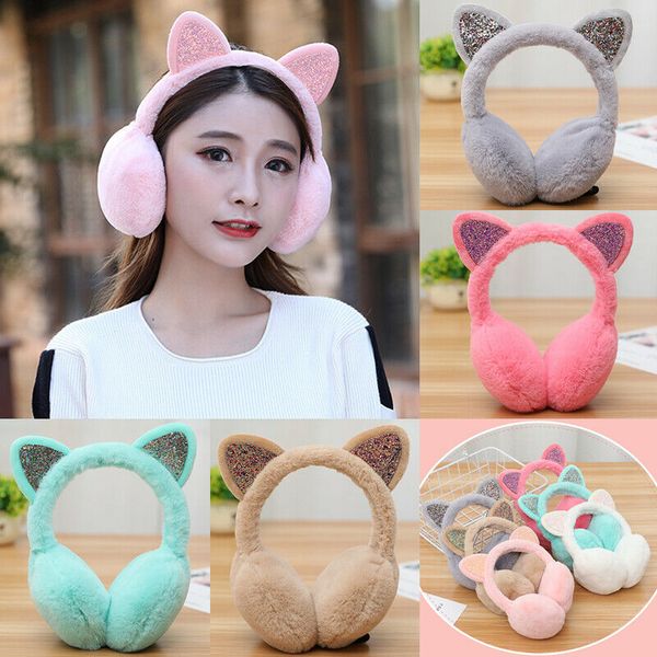 

ladies girls earmuffs cute furry ear muffs comfy soft snow outdoor winter warm earcover