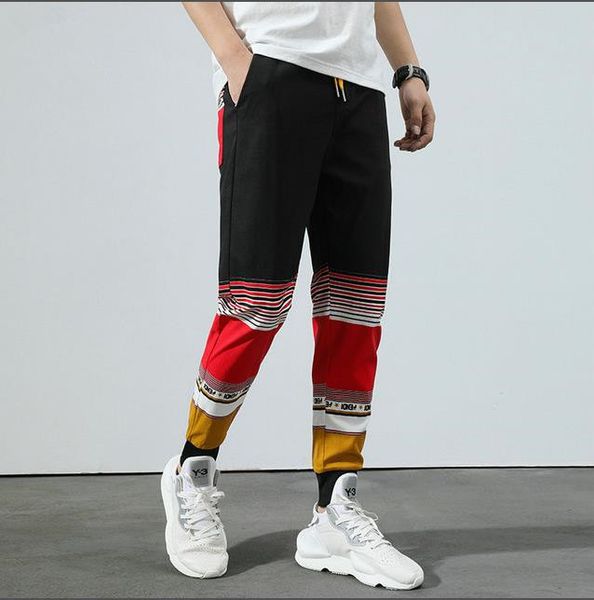 

fashion mens pants sent mens pants trousers hip hop motion pants mens casual joggers, Black