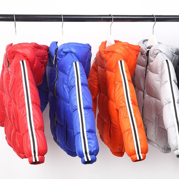 

kids girls coats winter children boys down cotton jackets warming outerwear clothes fashion girls hooded windproof costume, Blue;gray