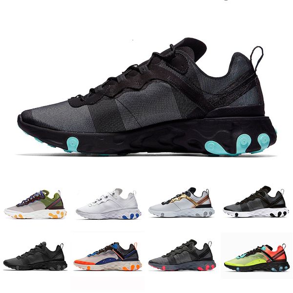 

2019 jade react element 87 55 running shoes for men women moss sail triple black white taped seams blue fashion mens trainers sports sneaker