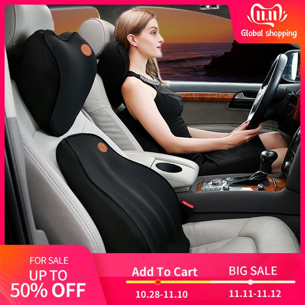 

car pillow cushion back pillow car seat lumbar support for office chair cushion for auto universal 3d memory foam