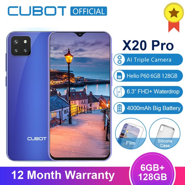 

Cubot X20 Pro 6GB + 128GB AI Режим Тройная камера Android 9,0 окт Основных Helio P60 AI 6,3