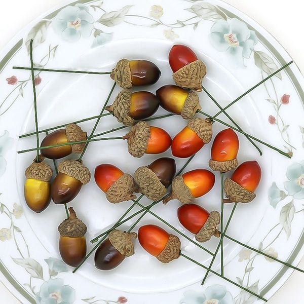 

100pcs foam pine cones mini artificial fake foam fruit and vegetables berries flowers wedding christmas tree decoration