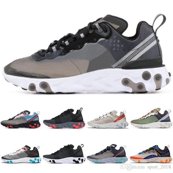 

element react 87 undercover men women running shoes green black designer sneakers sports mens presto trainers chausseures 36-45