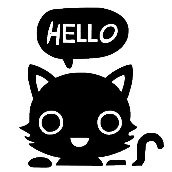 

16*14.4cm hello cat sticker cute and interesting fashion sticker decals car accessories decor decals