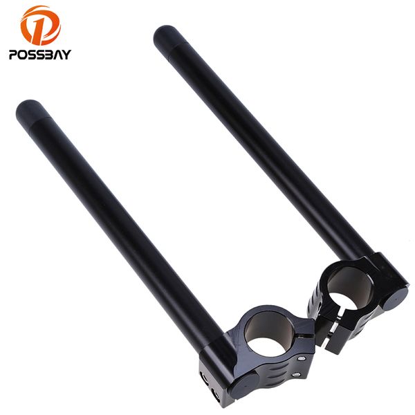 

racing aluminum black motorcycle handlebar cnc 31/32/33/35/37/41/49/50/51mm clip on ons fork handle bar for cafe racer motocross