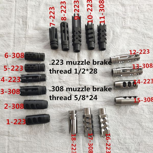 

223 .308 airsoft steel and stainless steel muzzle brake + crush washer