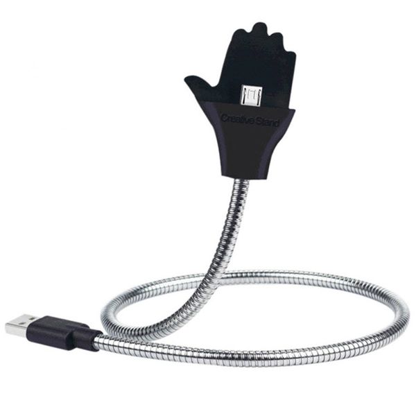 

azy flexible usb cable stand data cable car charger holder for samsung sony type c android ios