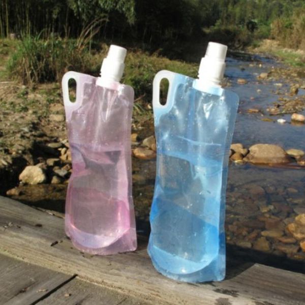 

1l foldable water bag drinking water bottle bag pouch outdoor hiking camping pouch bladder sport bags #0828