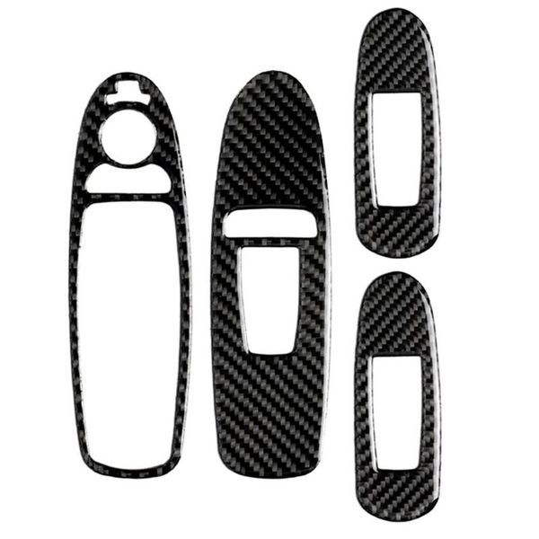 

14-20 4pcs carbon fiber window lift button cover trim for infiniti q50 v37 interior window lift button cover trim