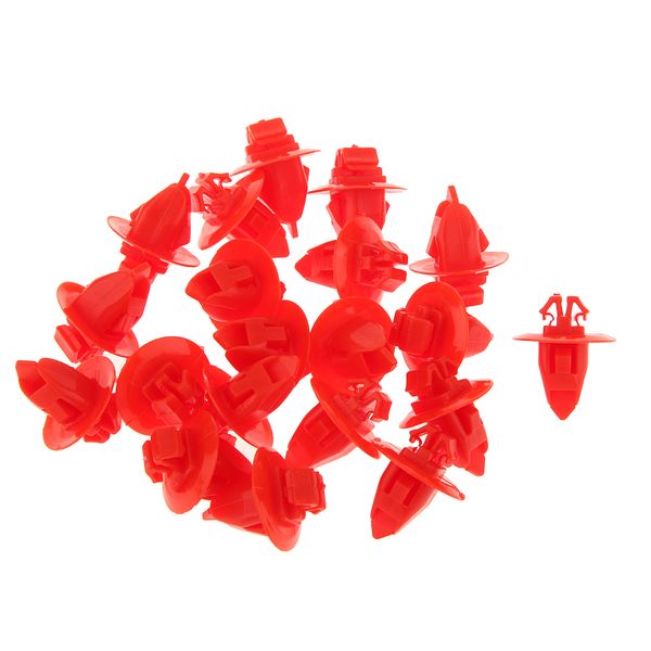 

pack of 20 red front mudguard moulding clips for toyota 90904-67036 plastic
