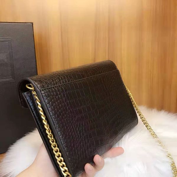 

classic black luxury handbags women bags designer buckle messenger bags shoulder crossbody bag for women chain diagonal package bay
