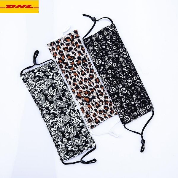 

us stock leopard print pattern designer face mask 5 layer filter washable protective cotton face mask fashion cloth mouth mask