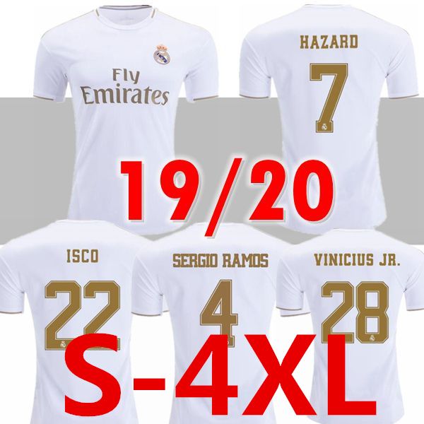 

3xl 4xl soccer jerseys real madrid 19 20 hazard jovic militao camiseta de fÃºtbol 2019 2020 vinicius asensio football shirt camisa de futebol, Black