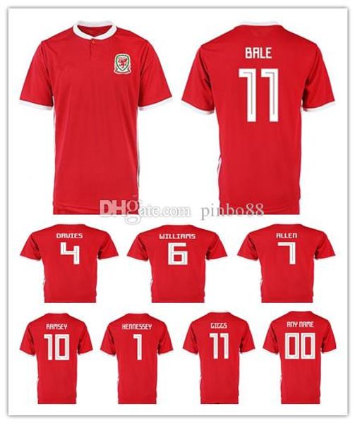

2019 wale occer jer ey 10 aaron ram ey 11 gareth bale allen taylor ward 9 rob on kanu 6 william home red cu tomize football hirt