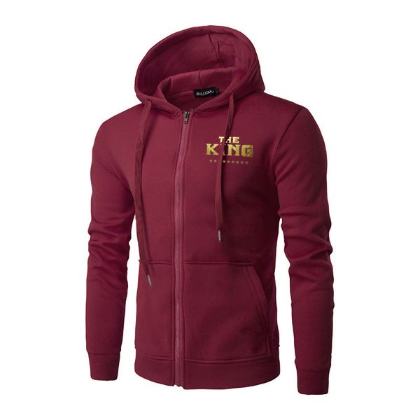 

new 2019 men s zip fleece king character of fund of autumn winters is fleece, Black