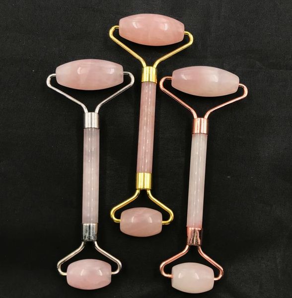 Wholesame Pink Natural Facial Massage Jade Roller Face Thin Massager Perdere peso Strumenti per la cura della bellezza