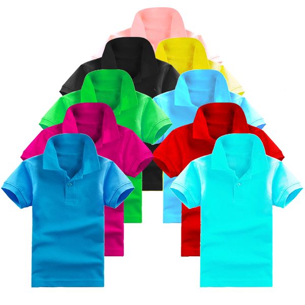 

2-10y дети мальчики рубашки поло летний топ мальчиков с коротким рукавом t-shirt твердые отворотом детские повседневная мода футболки для ма, Red;yellow