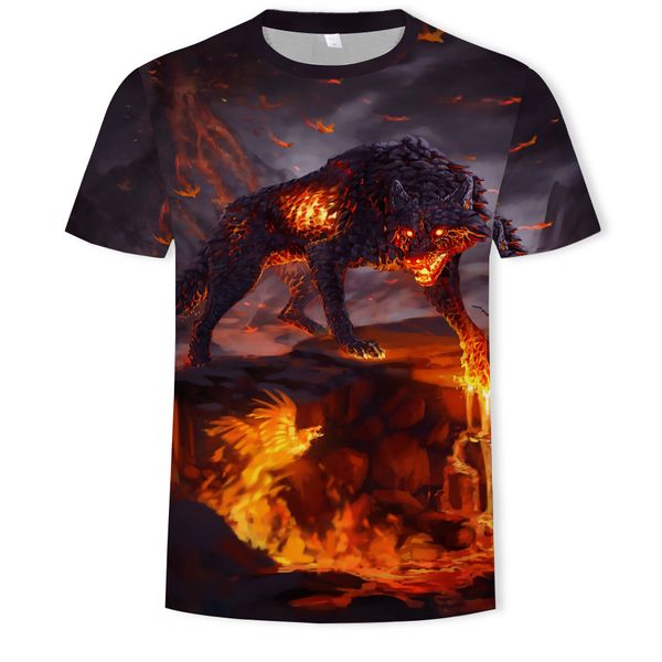 

menswolf 3d printing casual short sleeve t-shirt, White;black