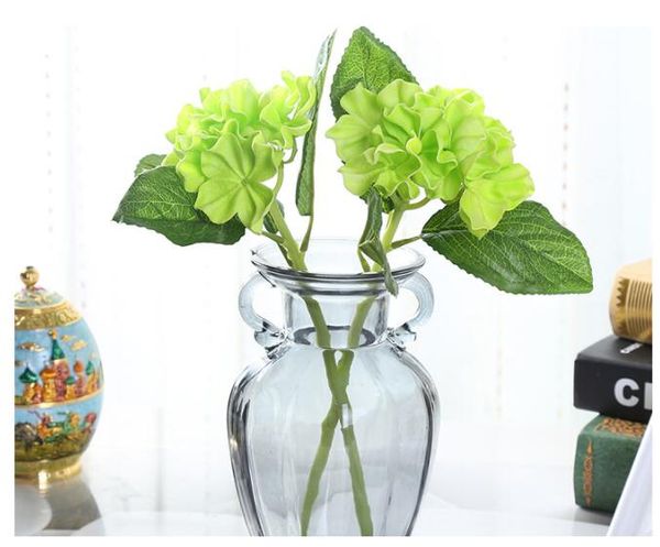 Grosso Mini PU Hydrangea Flower bouquet 34cm de altura artificiais flores Para Partido Home decorações peças centrais da tabela do casamento