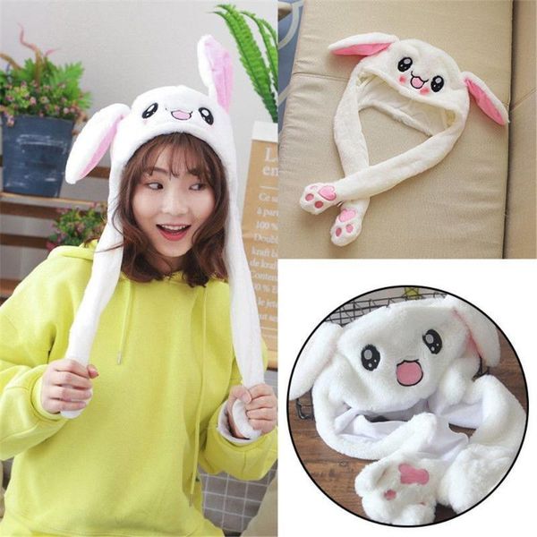 

new spring cute cartoon earflap hat girls flannel air-bag ear-lifting cap toy 2020 sombrero de orejas de conejo