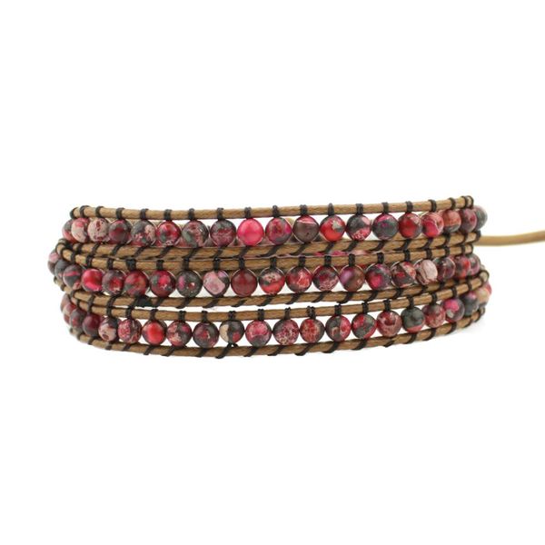 

exclusive quality natural stones king stone 3 layers beaded wrap bracelets handmade bohemian vintage statement bracelet, Black