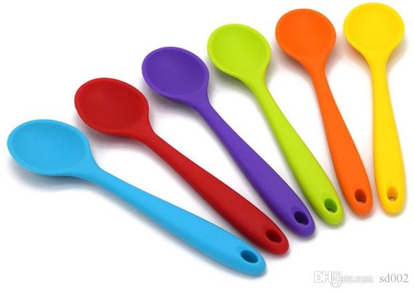 

food grade spoons silicone color mix multi function trumpet heat insulation eco friendly cooking spoon kitchen tool 3hye1