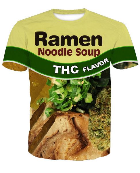 

новые вкусные рамен лапши суп говядины вкус футболки 3d печати мужчины/женщины унисекс лето круглый воротник с коротким рукавом повседневная, White;black