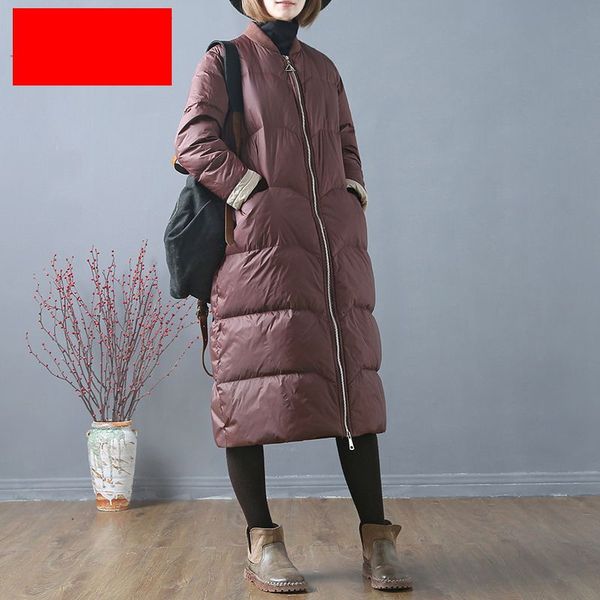 

2019 women winter down coat new style fashion thickening warm long overcoat casual loose large size female jacket women nzyd274a, Black