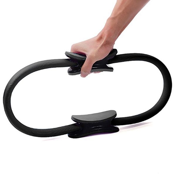 

2pcs pilates ring magic circle body sport exercise fitness strength yoga tool-black & purple