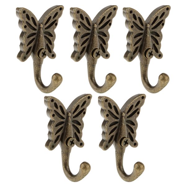 

antique butterfly wall mounted hooks coat robe clothes towel hangers pack of 6