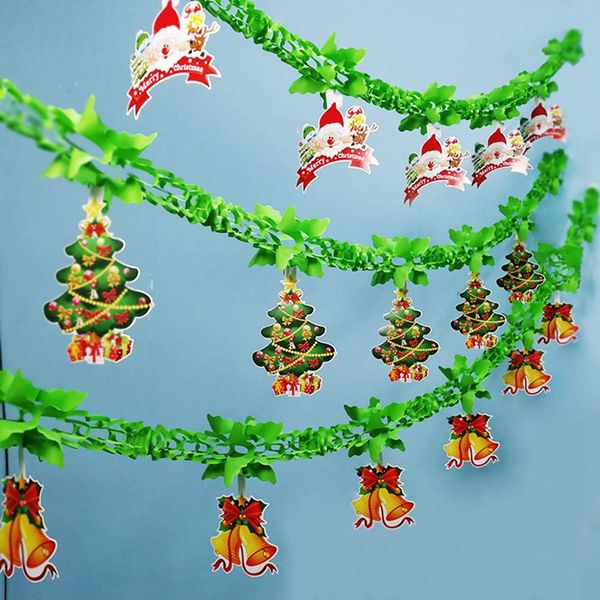 

3m santa claus christmas tree paper flag party garland decoration banner bunting party decorations kids supplies