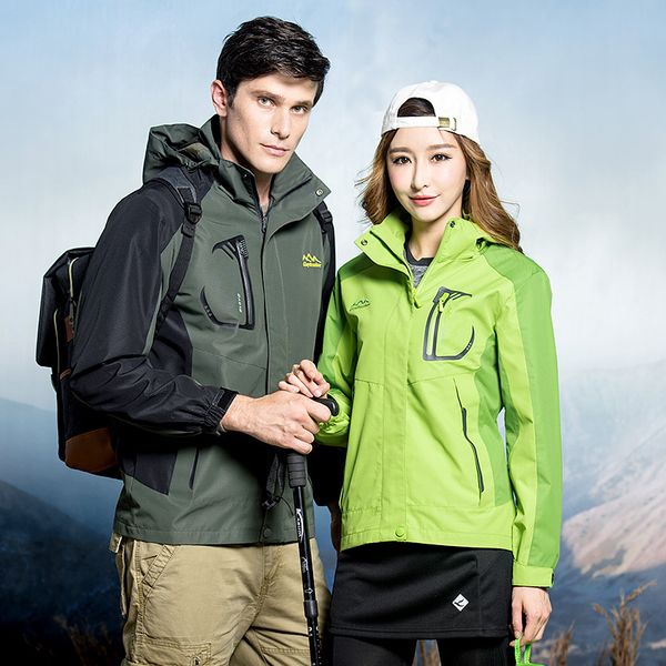 

single layer couple waterproof jacket outdoor scratchproof light sport coats breathable windproof climb hiking jackets women men, Blue;black