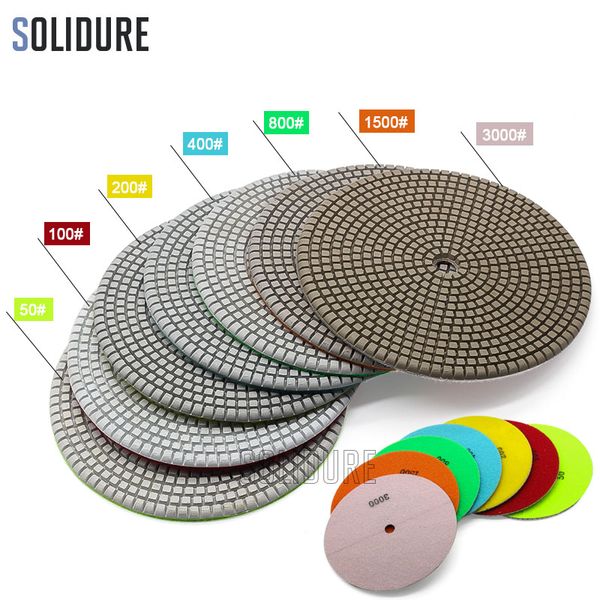 

2pc/lot 7 inch 180mm polishing pads 3.0mm working thickness for wet polishing granite,marble engineered stone and concrete