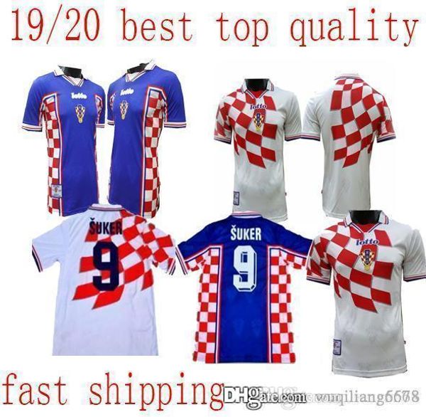 

1998 croatiaes world cup soccer jerseys home away retro jerseys hrvatska modric hns national team football shirt boban suker bilic, Black;yellow