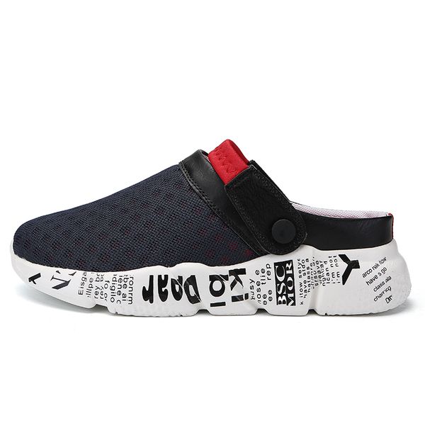 

men sandals slip-on bird's nest shoes crocse water breathable light jogging sneakers casual beach slippers men sandals, Black
