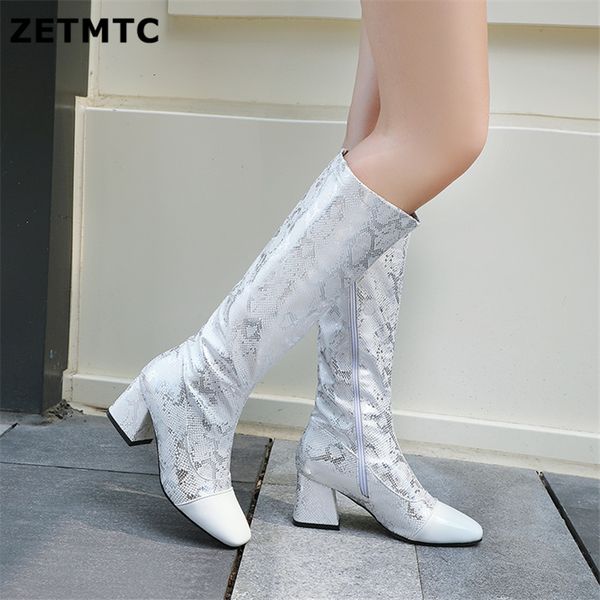 

women's fashion boots knee high slim boots pointed spring riding women elegant side zip comfortable plus size shoes, Black