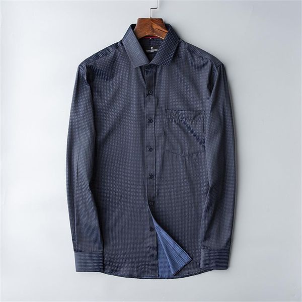 

2019 new european and american spring and autumn men's fashion shirt fashionable trim plaid classic men's casual business shirt, s, White;black