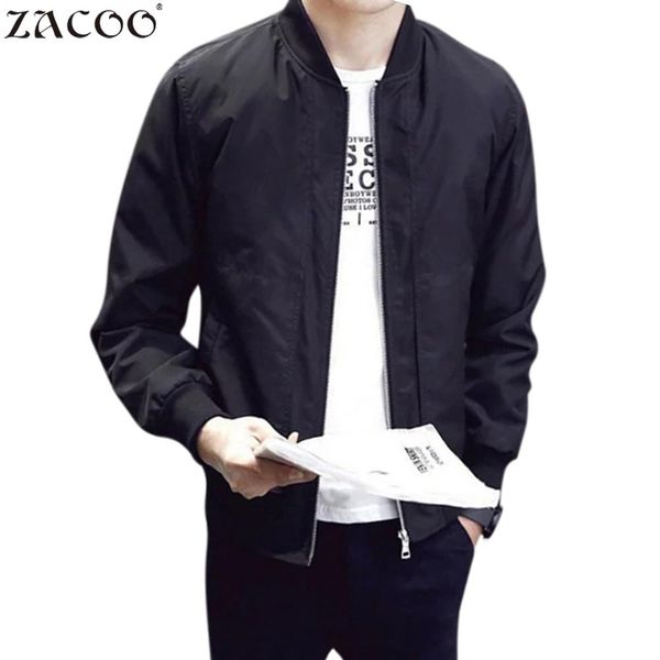 

zacoo men's fashion jackets casual zipper coats solid zipper jacket windproof baseball jacket men's big size coat san0, Black;brown