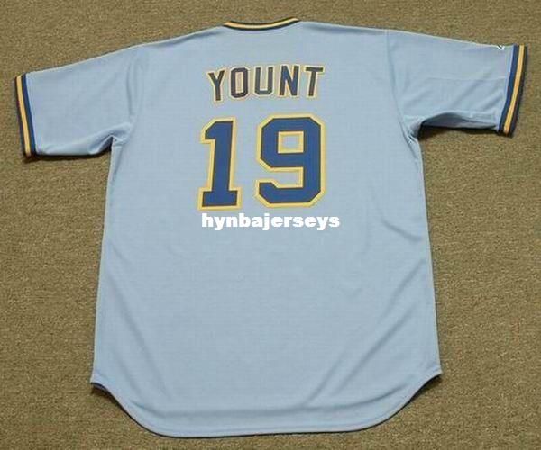 

custom robin yount milwaukee stitched 1974 throwbacks away baseball jersey retro mens jerseys shirt, Blue;black