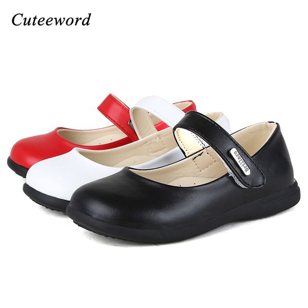 

children dance shoes black red white girls leather shoes soft toddler casual party princess 2019 spring autumn kids 22-36, Black;grey
