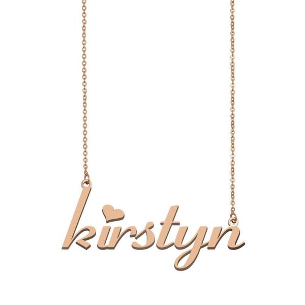 kirstyn имя ожерелье, пользовательские имя Ожерелье для женщин девушки лучшие друзья день рождения свадьба Рождество День матери подарок